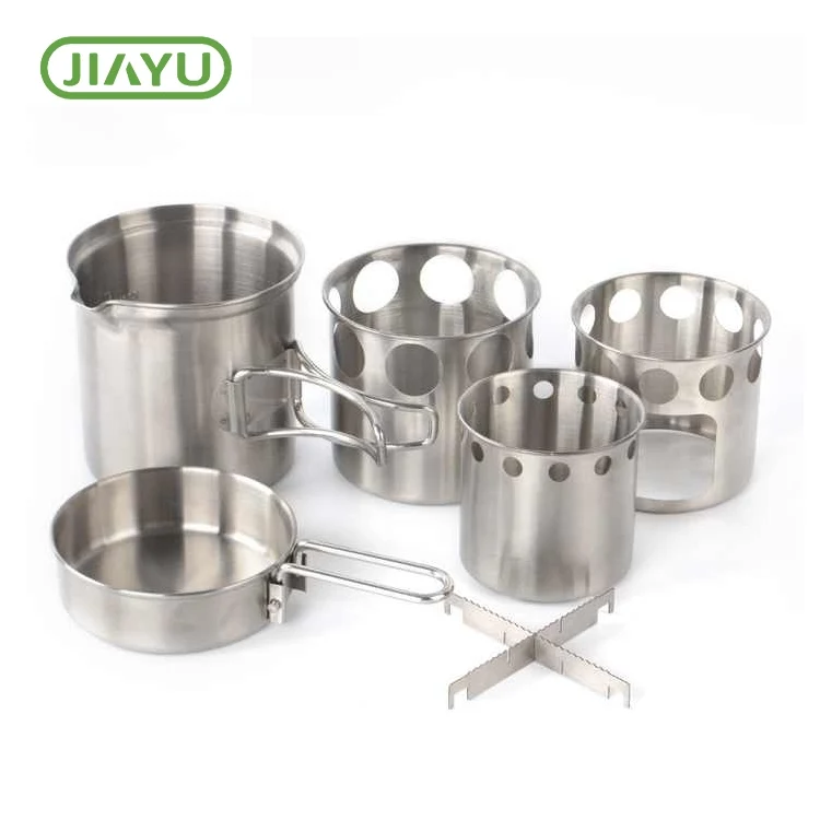 Ensemble de cuisiniers de camping en aluminium