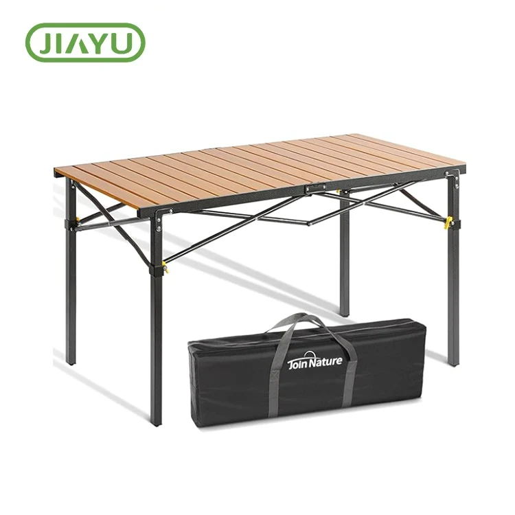 Table de camping en fer à bois massif pliable