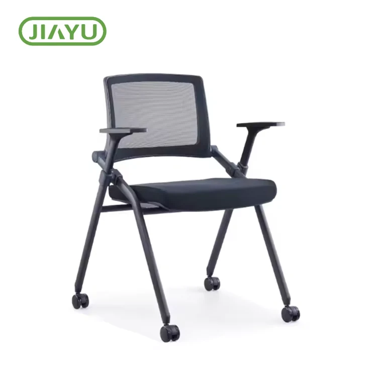 Chaise pliante en métal rembourré