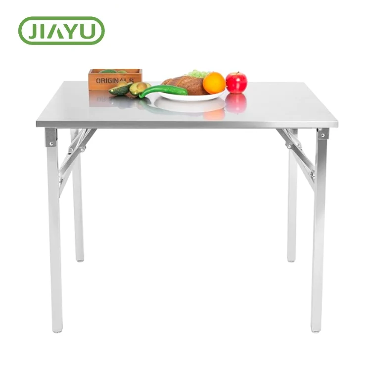 Table de camping en acier inoxydable pliable portable